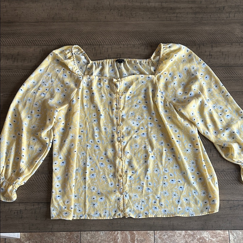 Yellow Floral Women's Top